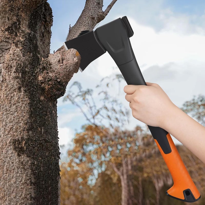 DESHIL X10 Hatchet Axe, 18” Camping Axe for Wood Splitting & Kindling with Nylon Hollow Handle, Anti-Slip Shock Absorption Grip for Outdoor Survival, Firewood, Hiking & Yard Tools - Image 5